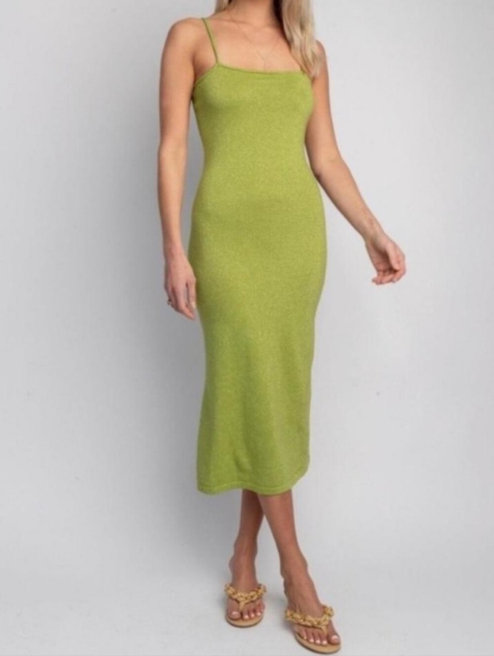Resa Knit Collection Kiele Lime Green Sparkle Dress